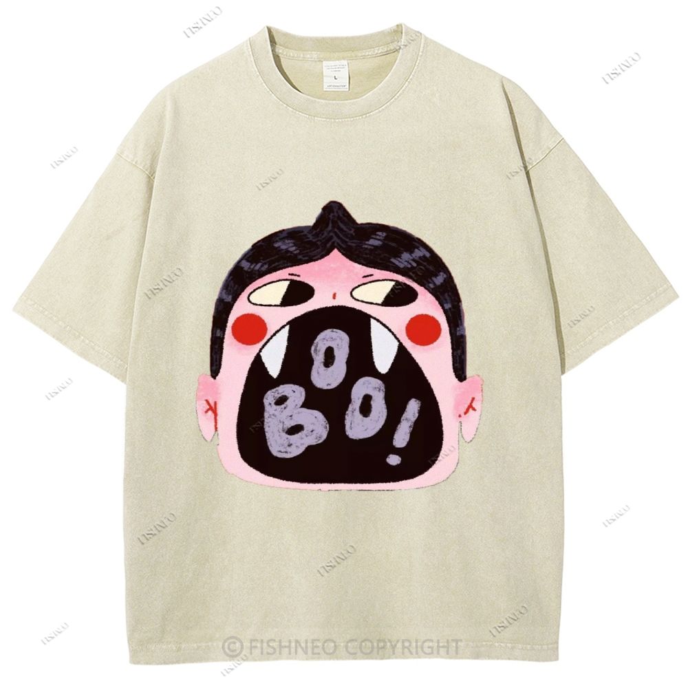 Unisex Graffiti Printed Washed Tee