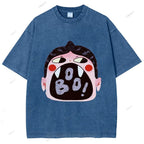 Unisex Graffiti Printed Washed Tee