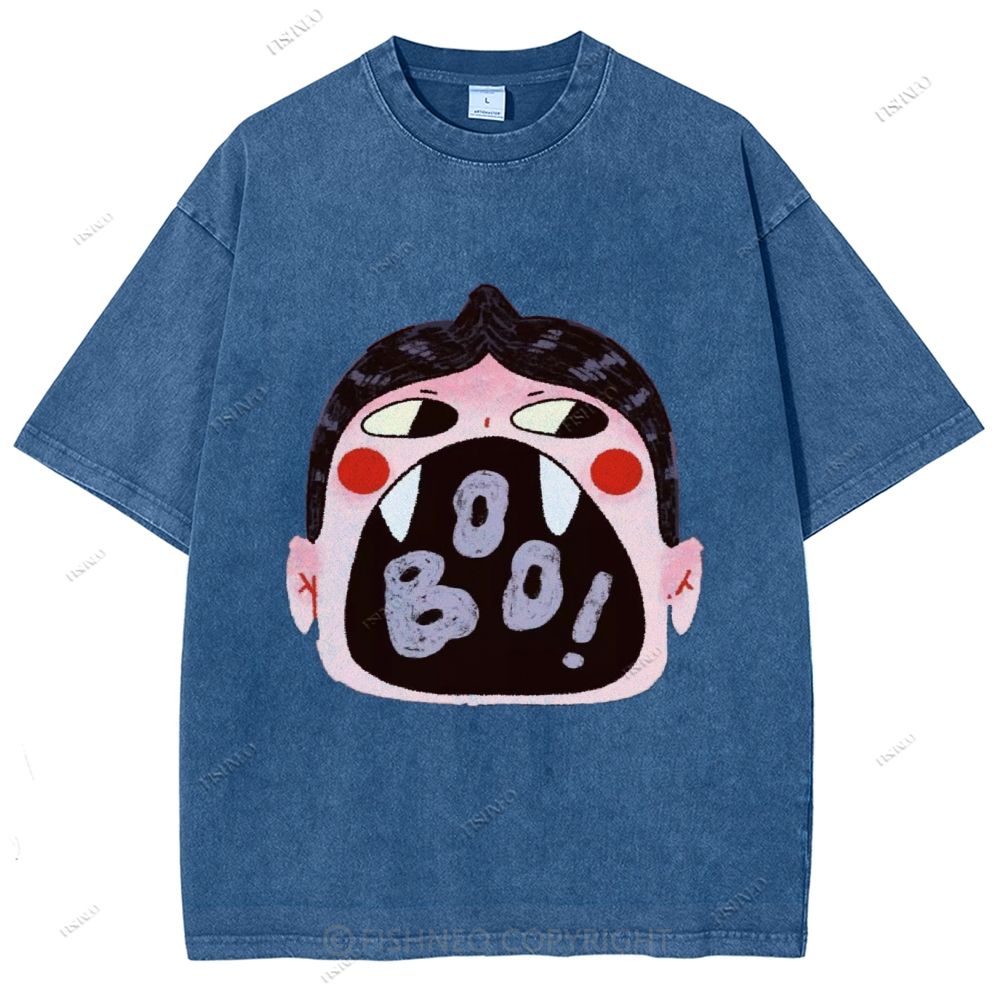 Unisex Graffiti Printed Washed Tee
