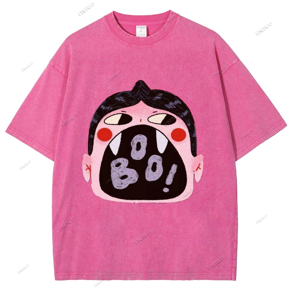 Unisex Graffiti Printed Washed Tee