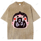 Unisex Graffiti Printed Washed Tee