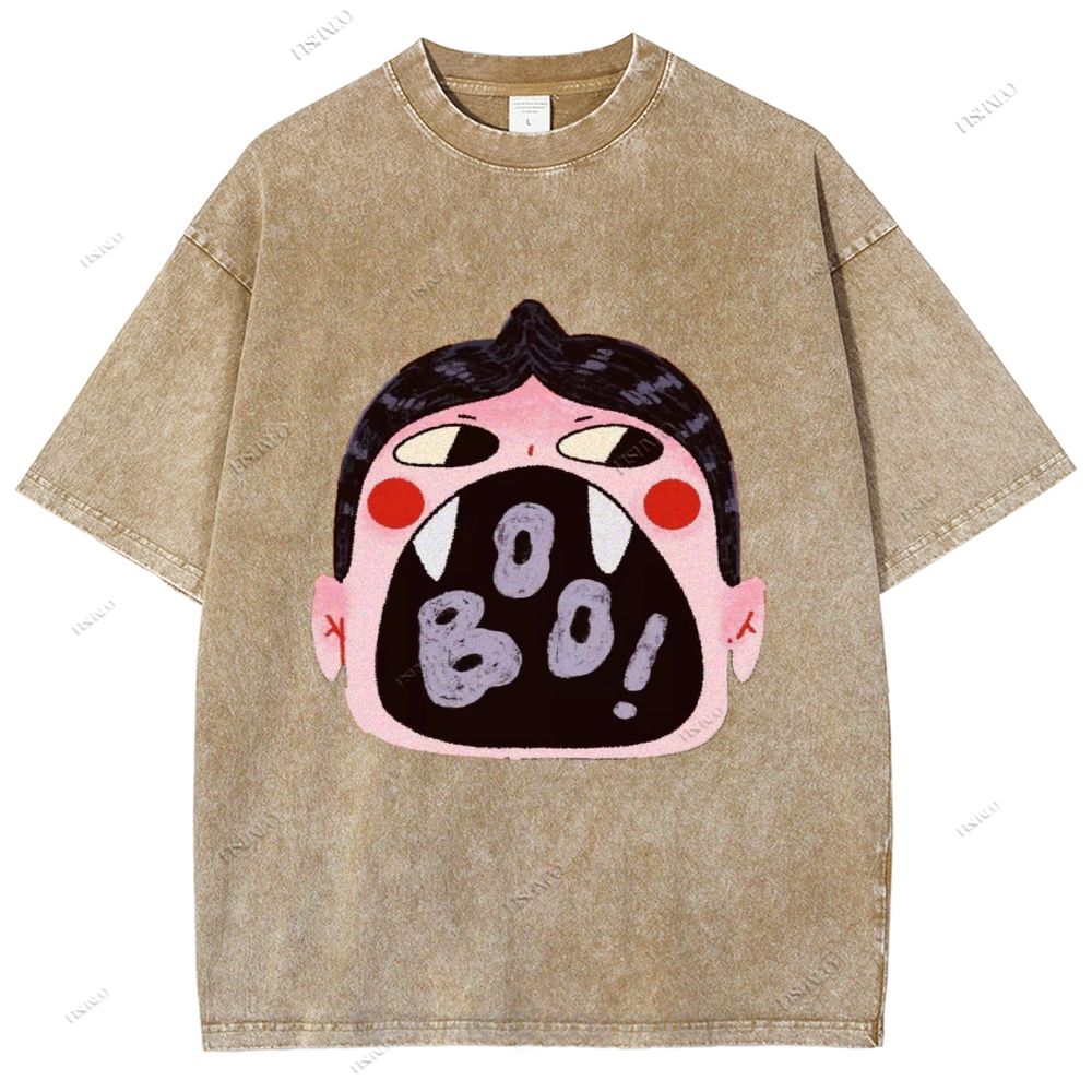 Unisex Graffiti Printed Washed Tee