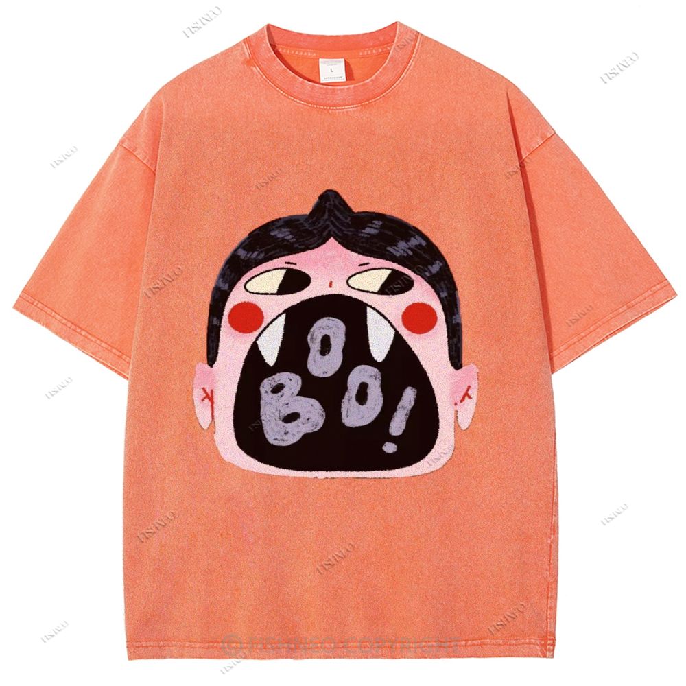 Unisex Graffiti Printed Washed Tee