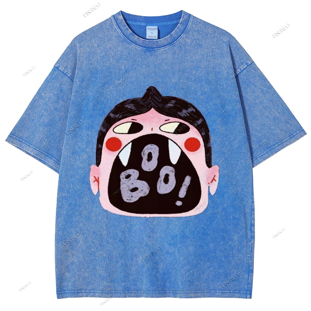 Unisex Graffiti Printed Washed Tee