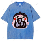 Unisex Graffiti Printed Washed Tee