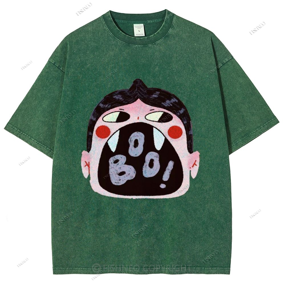 Unisex Graffiti Printed Washed Tee