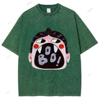 Unisex Graffiti Printed Washed Tee