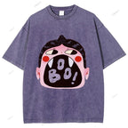 Unisex Graffiti Printed Washed Tee