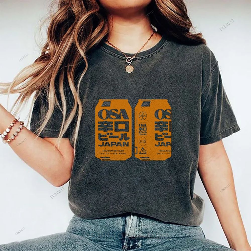 Unisex Japanese Soda Drink Printed Washed Tee
