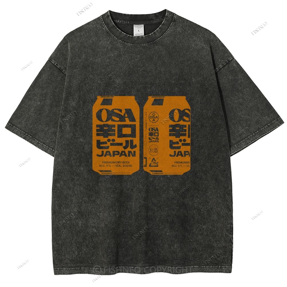 Unisex Japanese Soda Drink Printed Washed Tee