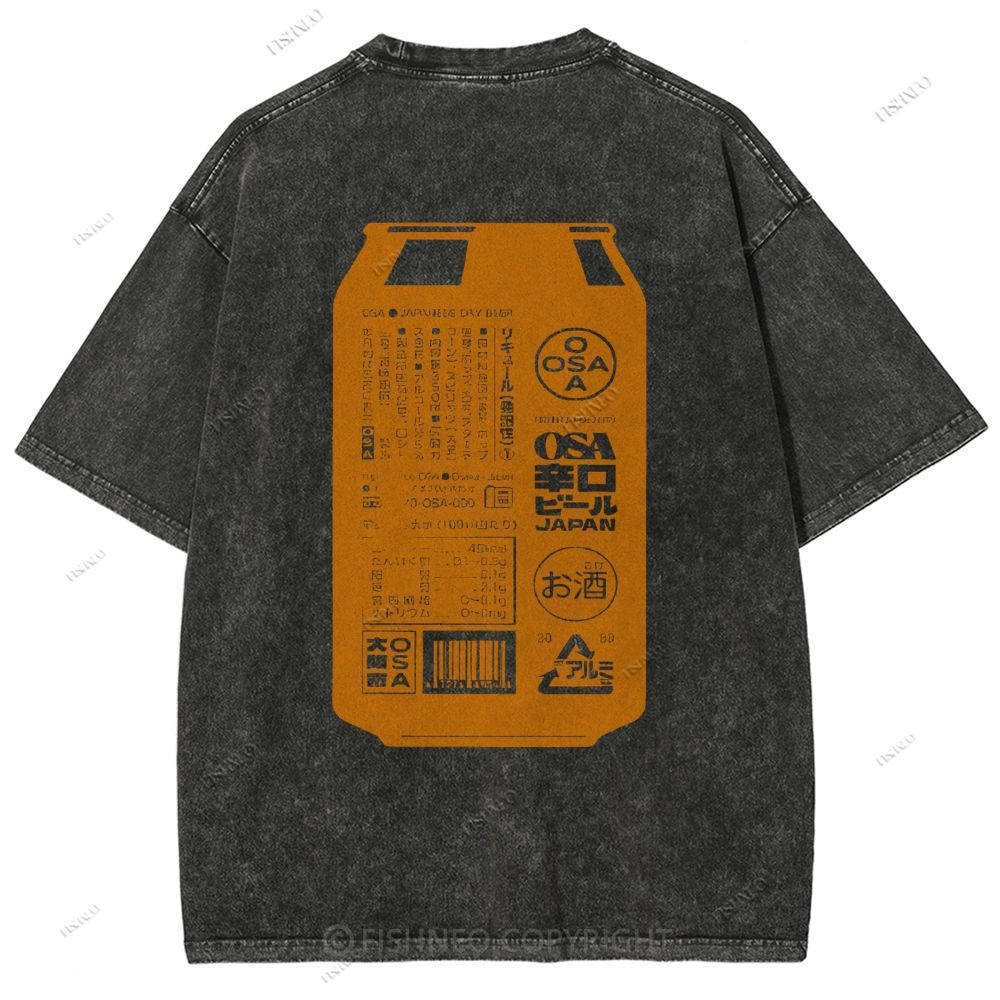 Unisex Japanese Soda Drink Printed Washed Tee
