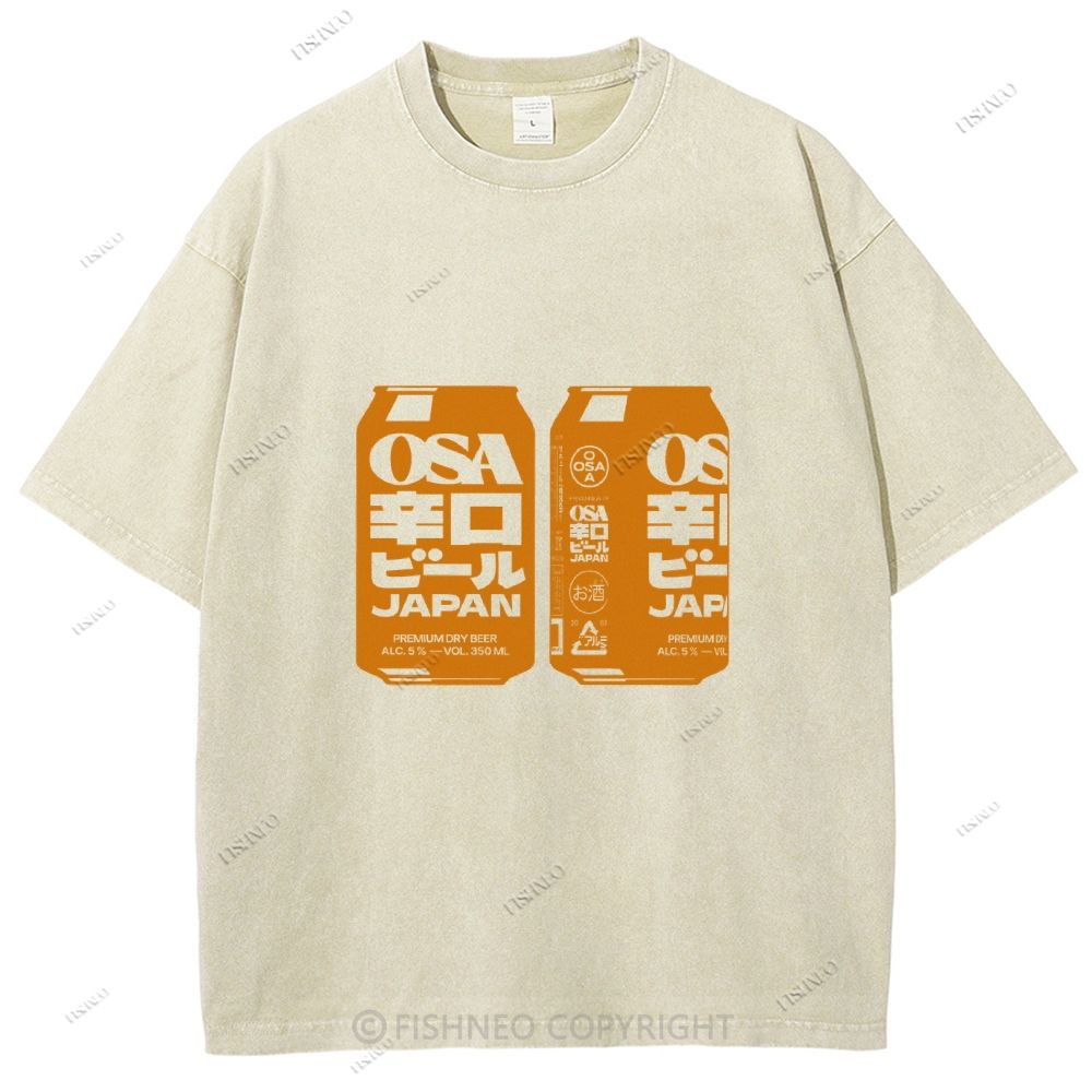 Unisex Japanese Soda Drink Printed Washed Tee