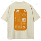 Unisex Japanese Soda Drink Printed Washed Tee