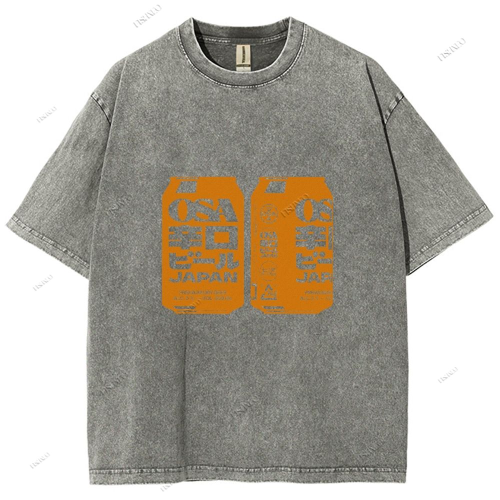 Unisex Japanese Soda Drink Printed Washed Tee