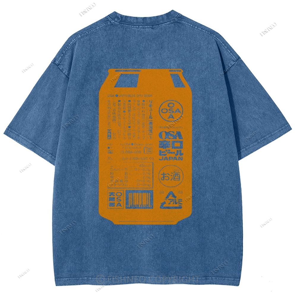 Unisex Japanese Soda Drink Printed Washed Tee