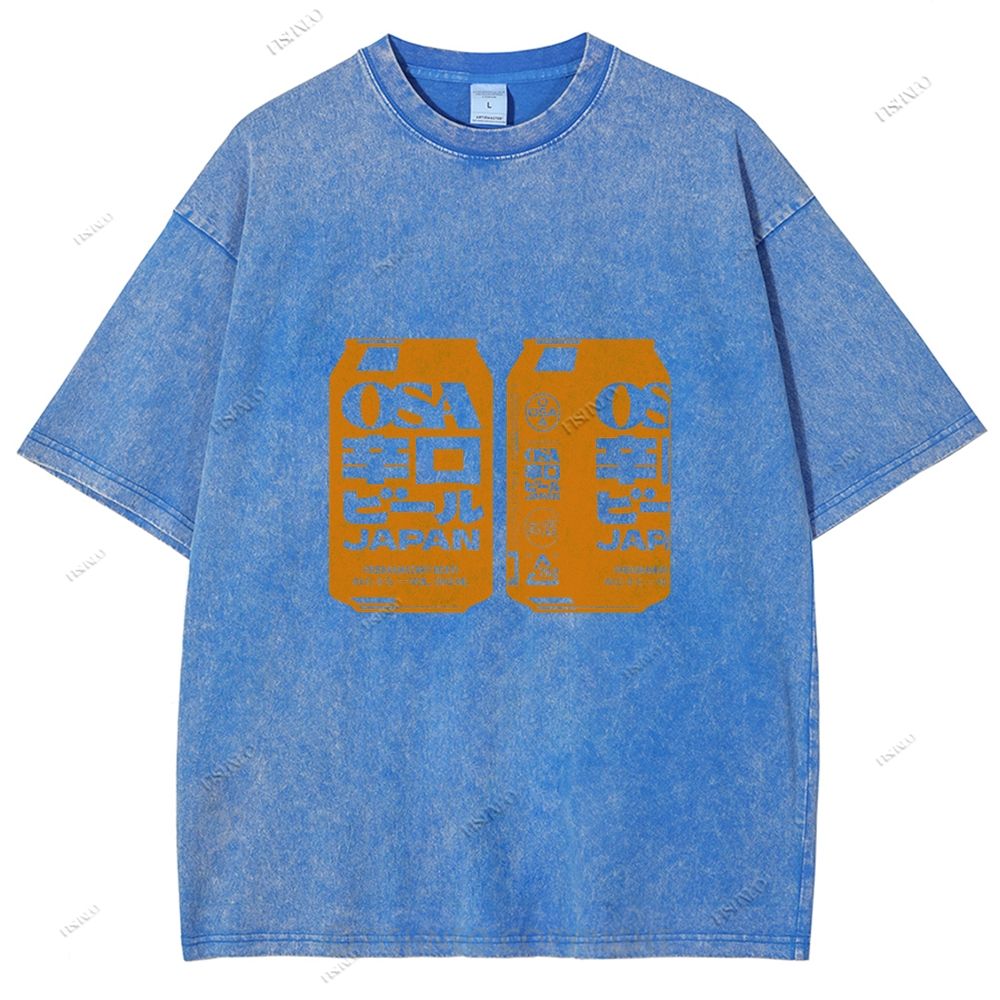 Unisex Japanese Soda Drink Printed Washed Tee