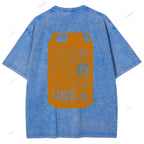 Unisex Japanese Soda Drink Printed Washed Tee