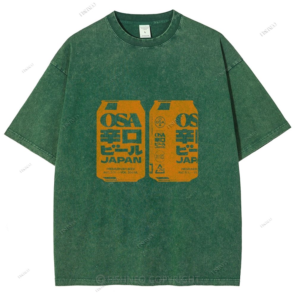 Unisex Japanese Soda Drink Printed Washed Tee