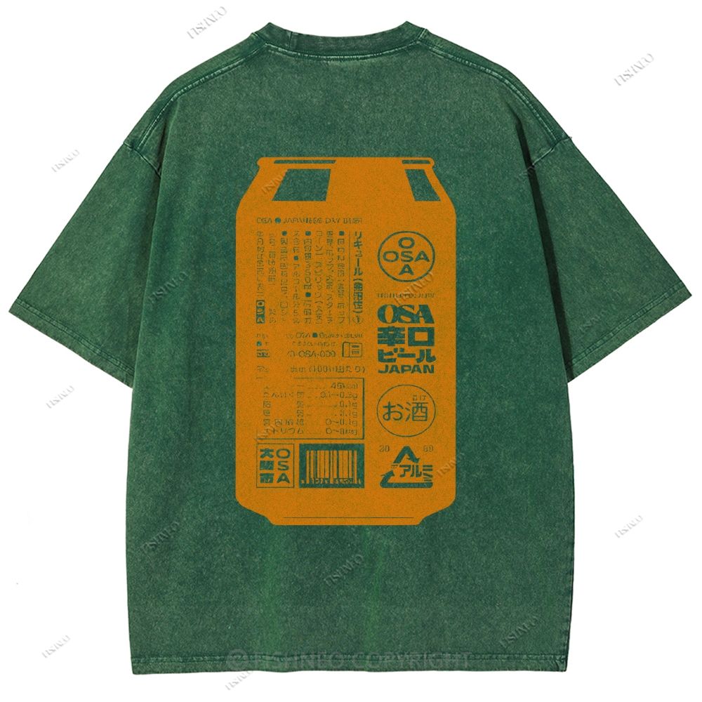 Unisex Japanese Soda Drink Printed Washed Tee