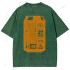 Unisex Japanese Soda Drink Printed Washed Tee