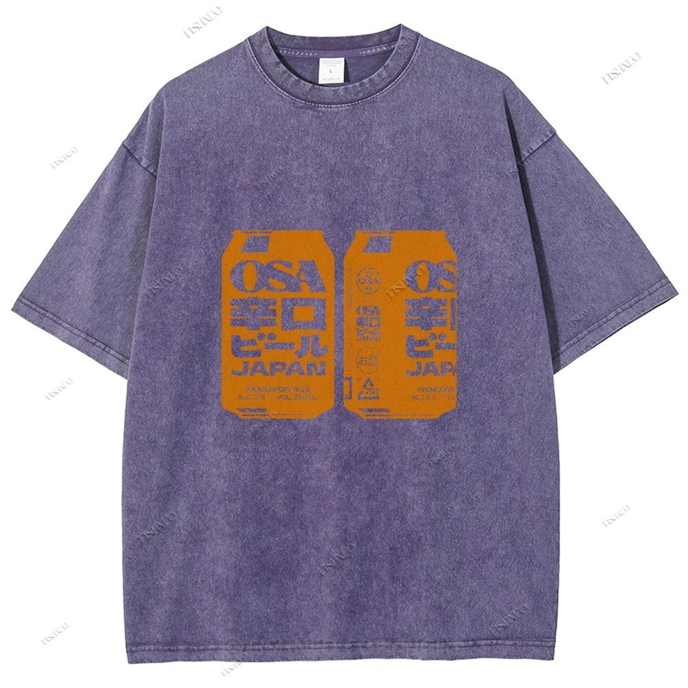 Unisex Japanese Soda Drink Printed Washed Tee