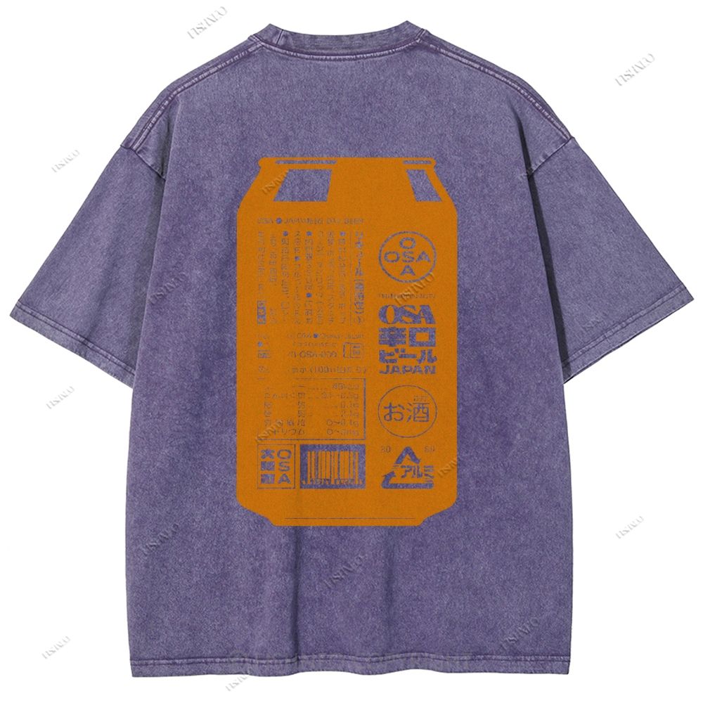 Unisex Japanese Soda Drink Printed Washed Tee