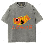 Unisex Japanese Koinobori Printed Washed Tee