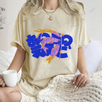 Unisex Japanese Koinobori Printed Washed Tee