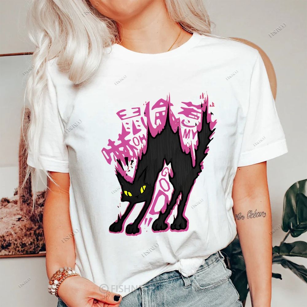 Cat Graffiti Cotton Casual T-Shirt