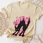Cat Graffiti Cotton Casual T-Shirt