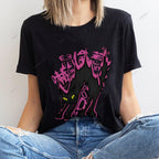 Cat Graffiti Cotton Casual T-Shirt