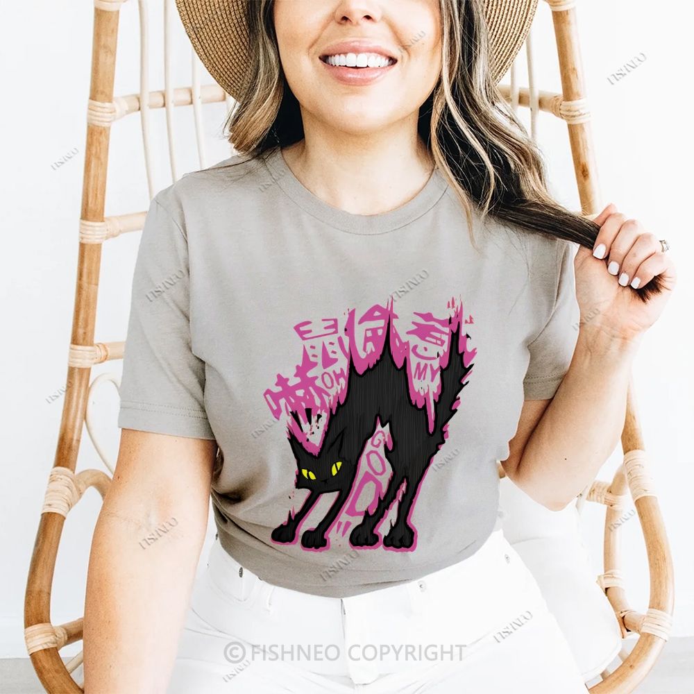 Cat Graffiti Cotton Casual T-Shirt
