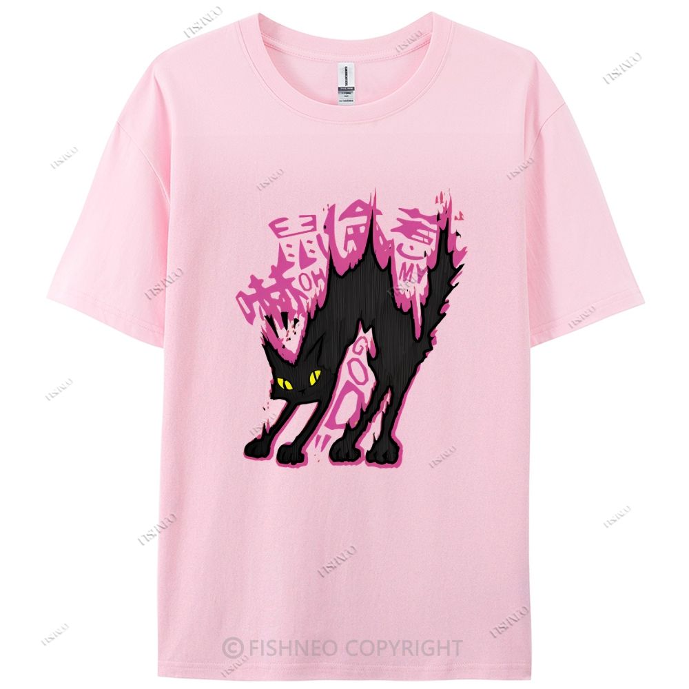 Cat Graffiti Cotton Casual T-Shirt