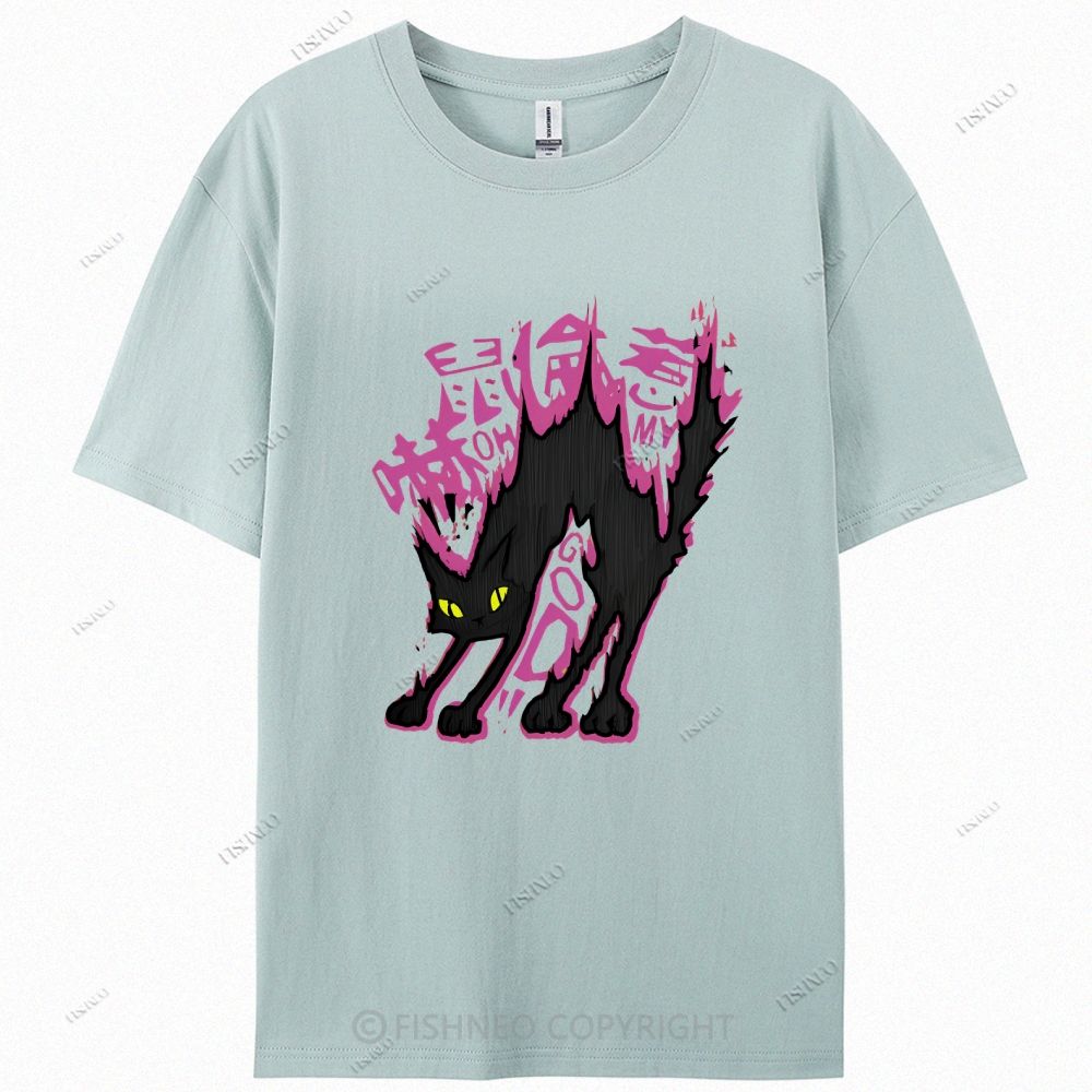 Cat Graffiti Cotton Casual T-Shirt