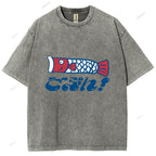 Unisex Japanese Koinobori Printed Washed Tee