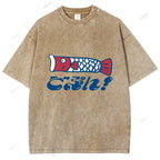 Unisex Japanese Koinobori Printed Washed Tee