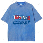 Unisex Japanese Koinobori Printed Washed Tee