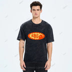 Unisex Japanese Graffiti Printed Washed Tee