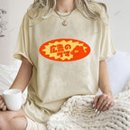 Unisex Japanese Graffiti Printed Washed Tee