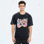 Unisex Eye Graffiti Printed Washed Tee