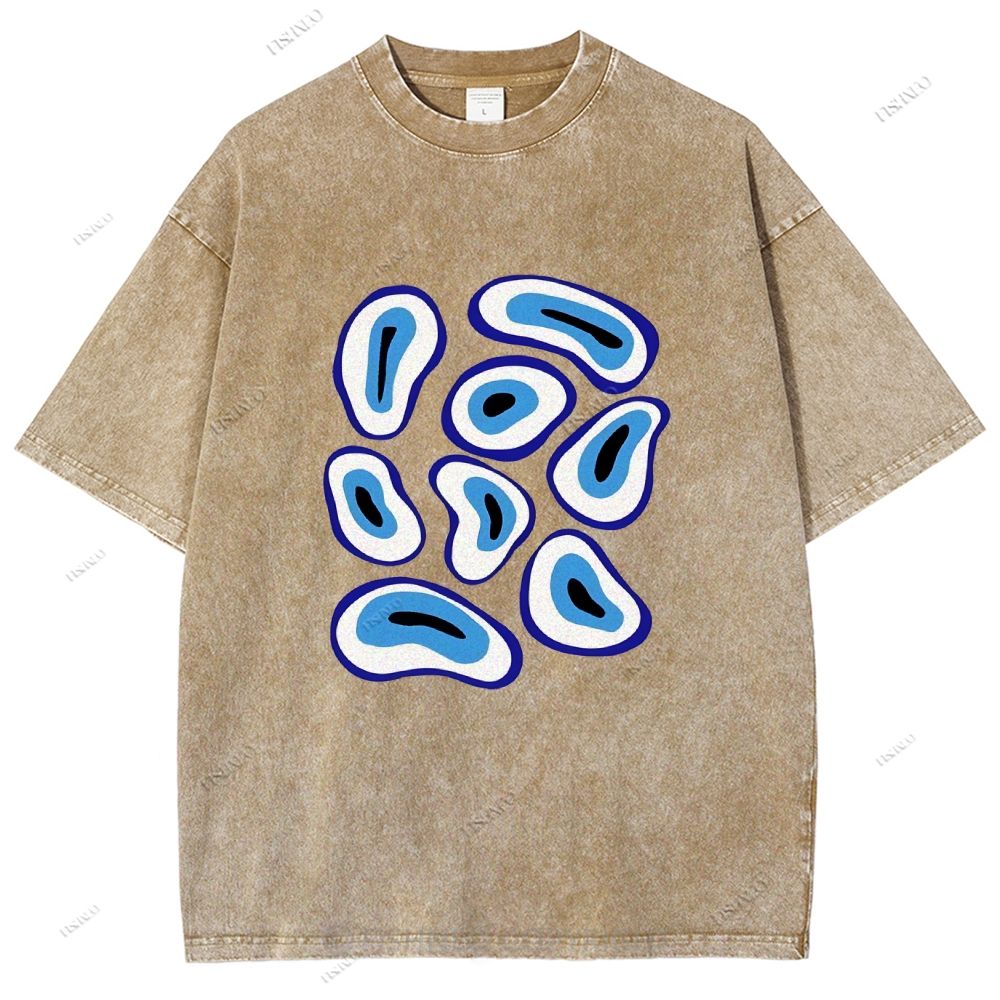 Unisex Eye Printed Washed Tee