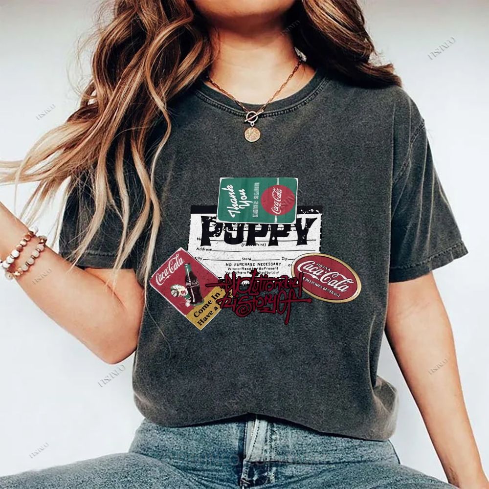Unisex Graffiti Printed Washed Tee