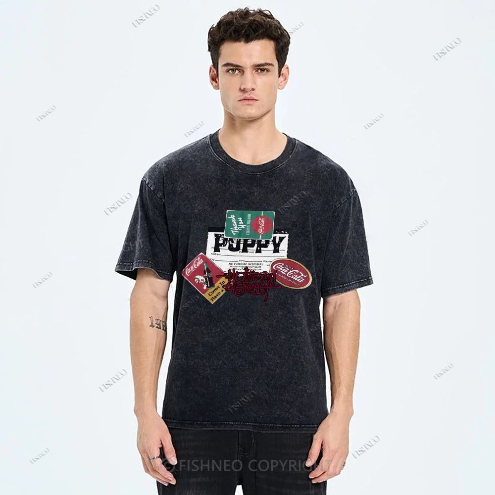 Unisex Graffiti Printed Washed Tee