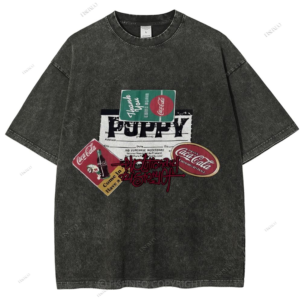 Unisex Graffiti Printed Washed Tee