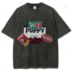 Unisex Graffiti Printed Washed Tee