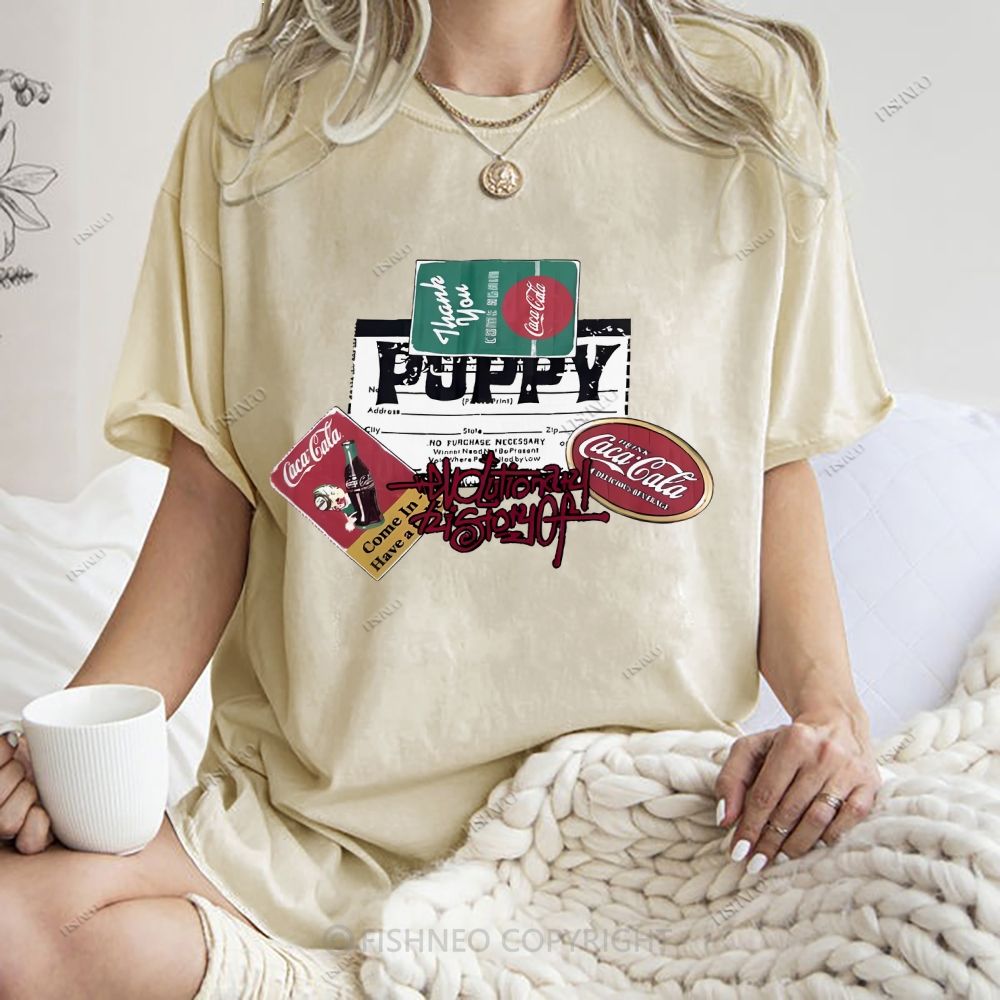 Unisex Graffiti Printed Washed Tee
