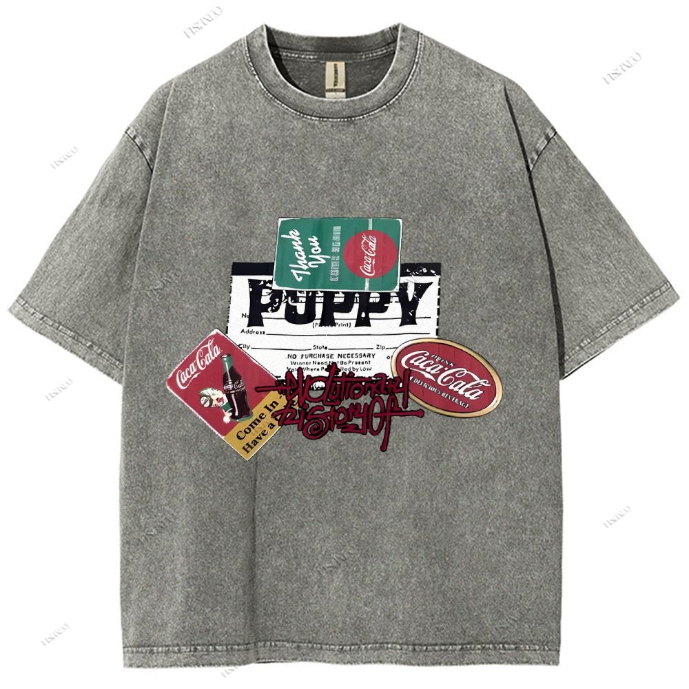 Unisex Graffiti Printed Washed Tee