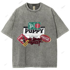Unisex Graffiti Printed Washed Tee