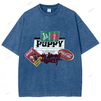 Unisex Graffiti Printed Washed Tee