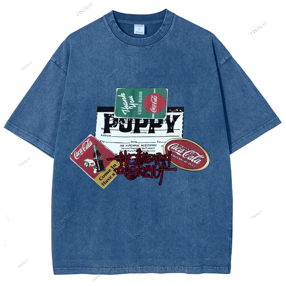 Unisex Graffiti Printed Washed Tee